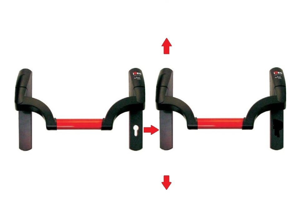 Врезная Антипаника для 2-створчатой двери, черный