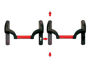 Врезная Антипаника для 2-створчатой двери, черный